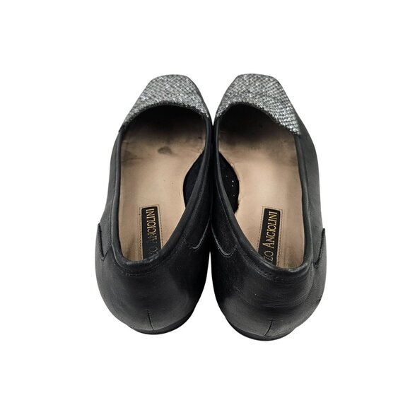 Enzo Angiolini Womens Flats Size 8.5M Black Silver Rhinestone Square Toe - Picture 9 of 9